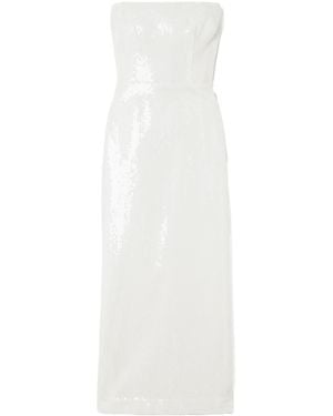 Alex Perry Strapless Sequin Midi Dress - White