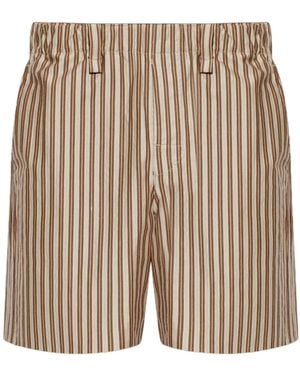 Homme Plissé Issey Miyake Striped Shorts - Natural