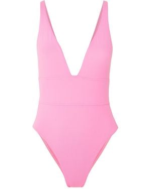 Melissa Odabash Deep V One-Piece Swimsuit - Pink