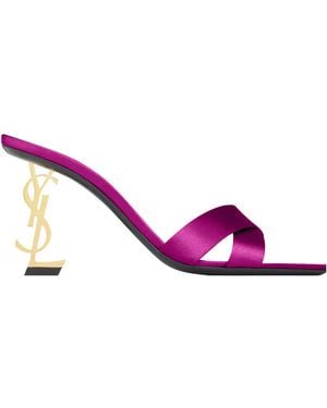Saint Laurent Opyum Open Toe Mules - Pink