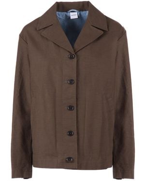 Aspesi Long-Sleeved Buttoned Jacket - Brown