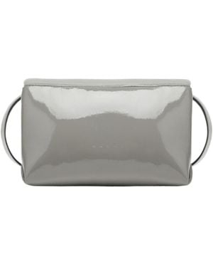 Marni Small Prisma Patent Shoulder Bag - Grey