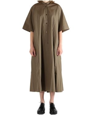 Studio Nicholson Button-Front Midi Shirt Dress - Natural