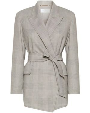 Max Mara Mxmnasello Prince Of Wales Tailored Blazer - Grey