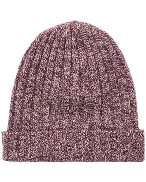 The Elder Statesman Pax Ribbed Cashmere Hat - Purple