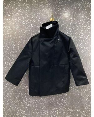 Rick Owens Long-Sleeved Down Jacket With Standing Collar - Blue