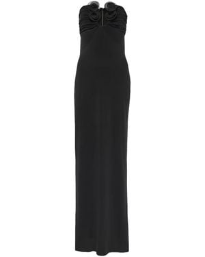 Magda Butrym Floral-Appliqué Gown - Black