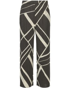 Pleats Please Issey Miyake Fold Line Pleated Trousers - Grey
