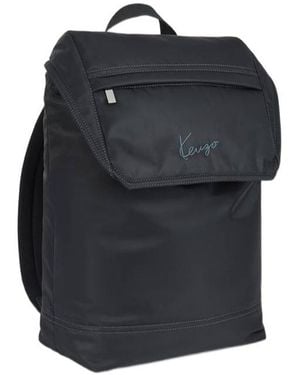 KENZO Signature Logo Embroidered Backpack - Black