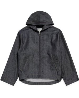 Balenciaga Denim Hooded Jacket - Black
