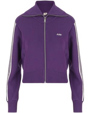 Autry Knitted Tennis Zip Jacket - Purple