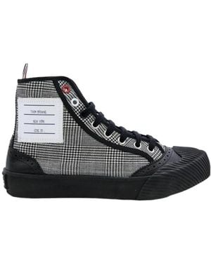 Thom Browne Check Round Head Casual Trainers - Black