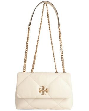 Tory Burch Small Kira Diamond Quilt Convertible Shoulder Bag - Natural