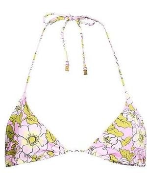 Tory Burch Floral-Print Bikini Tops - White