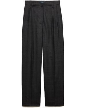 Prada Pleated Wide-Leg Trousers - Black