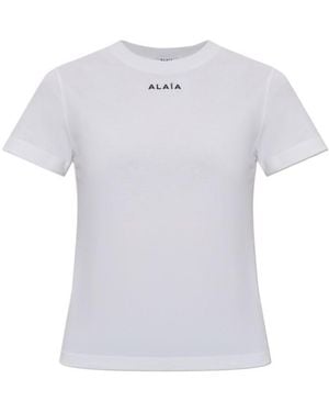 Alaïa Alaïa Logo Embroidered Crewneck T-Shirt - White