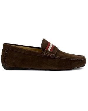 Bally Logo Business Casual Shoes - Brown