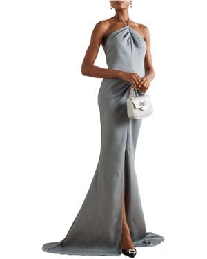 Maticevski Halter Neck Train Evening Gown - Black