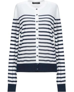 Dolce & Gabbana Striped Fine-Knit Top - Blue