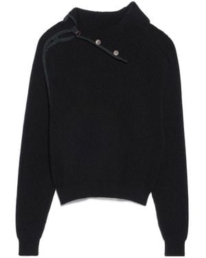 Jacquemus Asymmetric Knit Sweater - Black