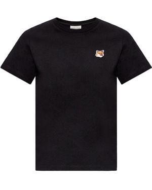 Maison Kitsuné Maison Kitsuné Fox Head Patch Crewneck T-Shirt - Blue
