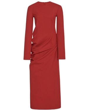 The Row Lucienne Long-Sleeved Dress - Red
