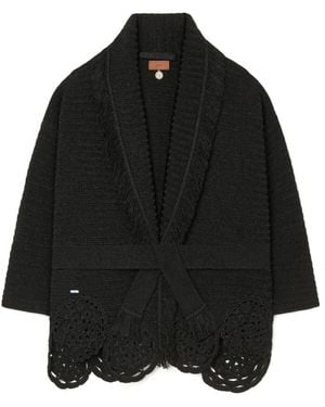 Alanui Island Memories Belted Cardigan - Black