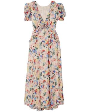 Doen V-Neck Midi Dress - White