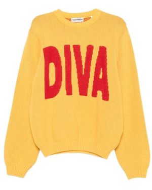 Carne Bollente Crew-Neck Knit Jumper - Orange