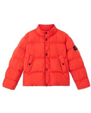 Stone Island Padded Bomber Jacket - Red