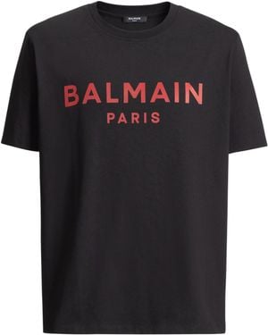 Balmain T-Shirt With Paris Print - Black