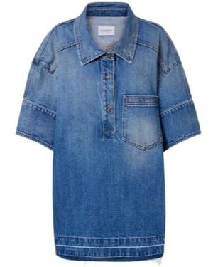 Givenchy Oversized Polo Denim Minidress - Blue