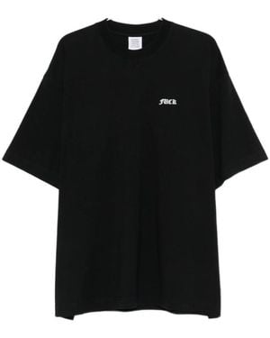 Vetements Logo-Printed Crewneck T-Shirt - Black