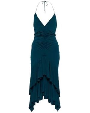 Alexandre Vauthier Jersey Halterneck Midi Dress - Blue