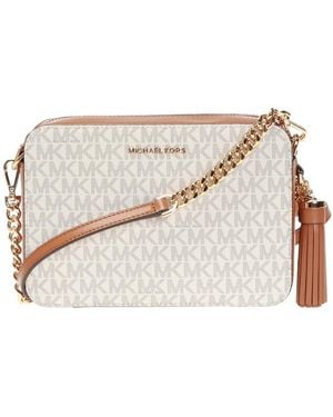 Michael Kors Michael Ginny Medium Logo Crossbody Bag - Natural