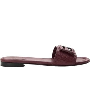Fendi Logo Flat Sandals - Brown