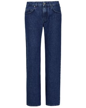 Off-White c/o Virgil Abloh Logo Patch Straight Leg Jeans - Blue