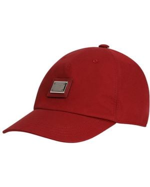 Dolce & Gabbana Poplin Baseball Cap - Red