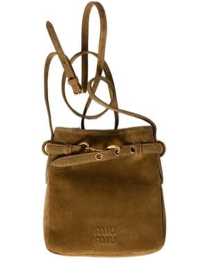 Miu Miu Suede Shoulder Bag - Metallic