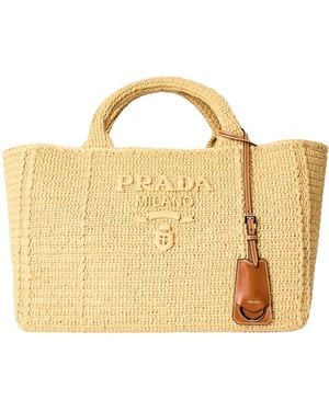 Prada Simple And Elegant Woven Handbag - Metallic