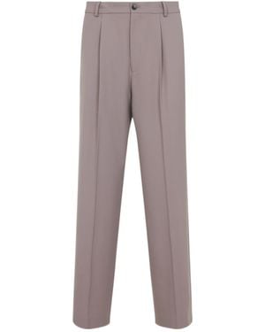Dries Van Noten Pleat Detailed Tailored Trousers - Grey