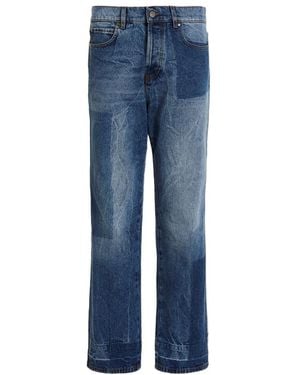 MSGM Logo-Patch Denim Jeans - Blue
