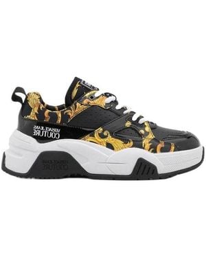 Versace Jeans Couture Barocco Printed Casual Trainers - Black
