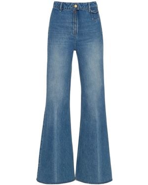 Ulla Johnson High-Waisted Wide-Leg Flared Jeans - Blue