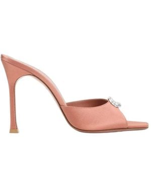 AMINA MUADDI Satin Slippers - Pink