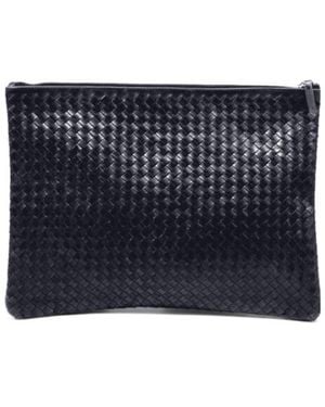 Dragon Diffusion Woven Leather Clutch Bag - Blue