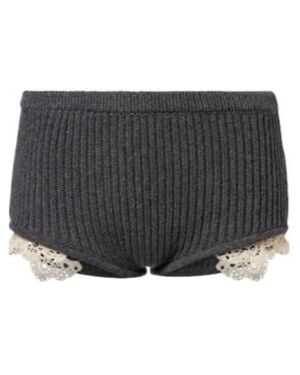 Magda Butrym Perforated-Edge Shorts - Grey
