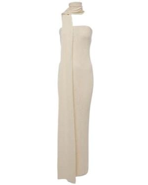 Magda Butrym Scarf-Detail Linen And Cotton Maxi Dress - White