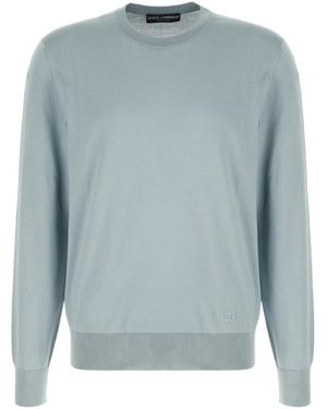 Dolce & Gabbana Crew-Neck Long-Sleeve Top - Blue