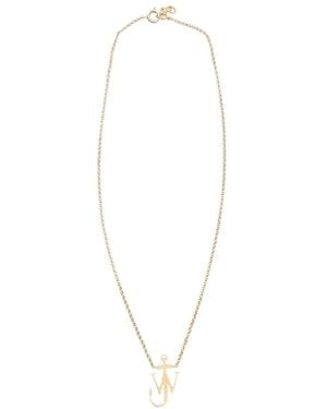 JW Anderson Jw Anderson Anchor Pendant Polished Necklace - White